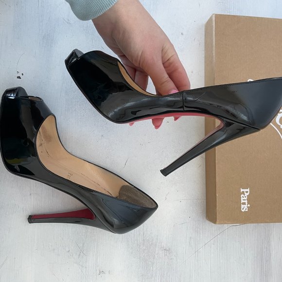 Christian Louboutin Black and Red Platform Heels - Picture 8 of 16